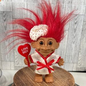 Russ Berrie Love Sick Troll Doll with Red Hair